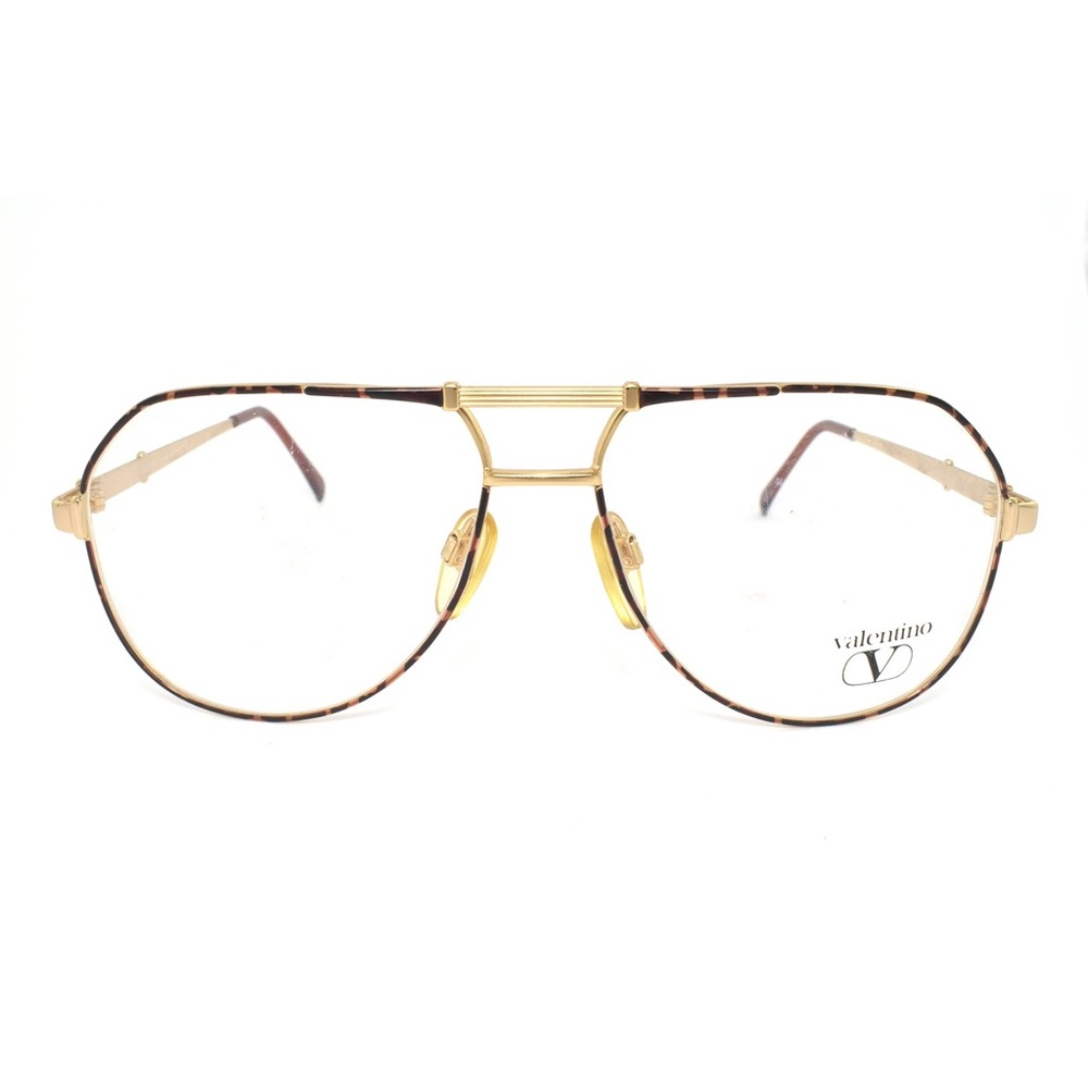 Valentino Gold and Brown Women's Glasses